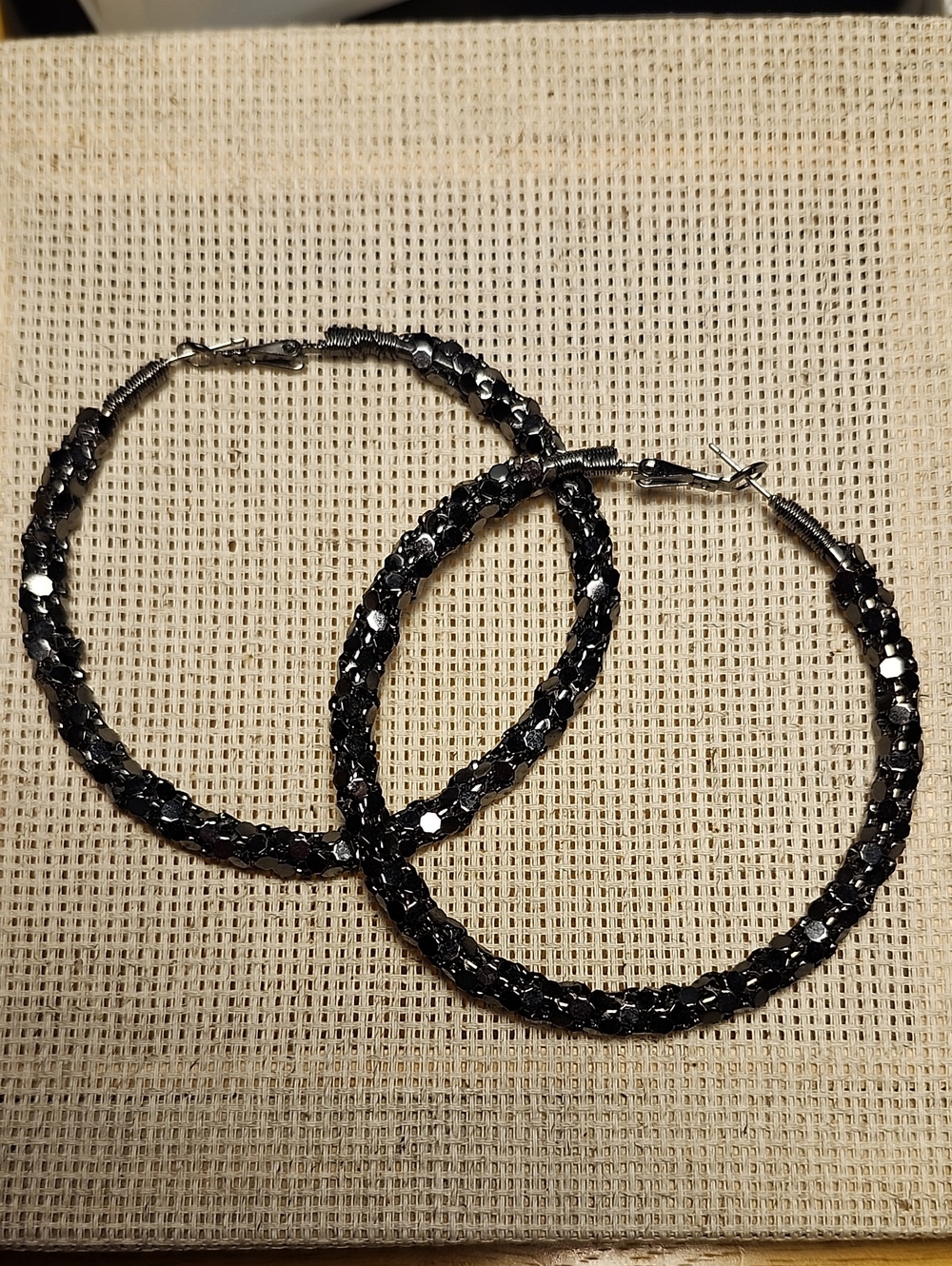 Gunmetal 2.75" Fashion Hoop Earrings